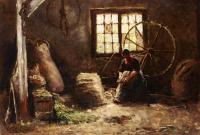 Evert Pieters - A Peasant Woman Combing Wool